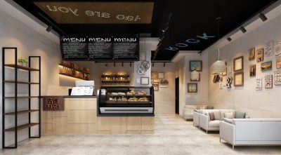 工业风奶茶店3D模型下载